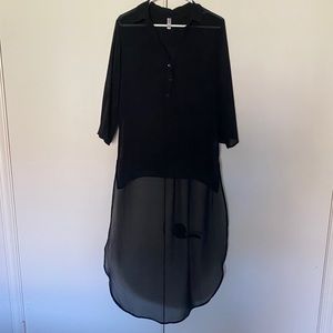 Black Dress Shirt w/long back